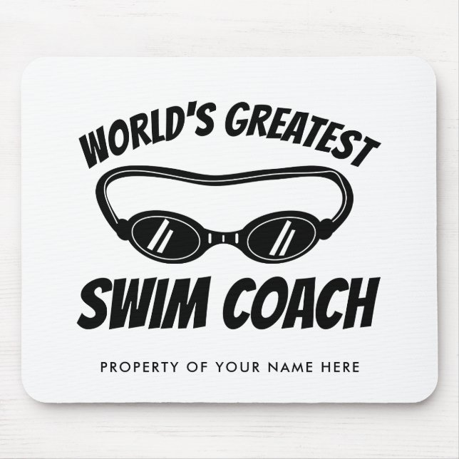 World's Greatest Swim Coach Custom Mouse Pad (Front)