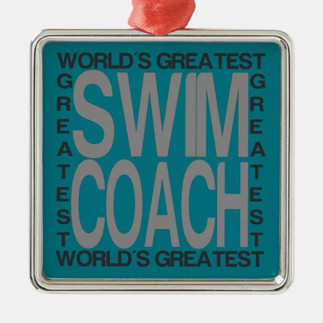 Worlds Greatest Swim Coach Metal Ornament (Front)