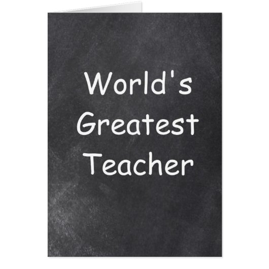 World's Greatest Teacher Chalkboard Design (Front)