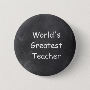 World's Greatest Teacher Chalkboard Design Gift Button
