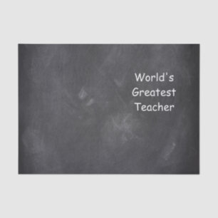 World's Greatest Teacher Chalkboard Design Gift Tissue Paper