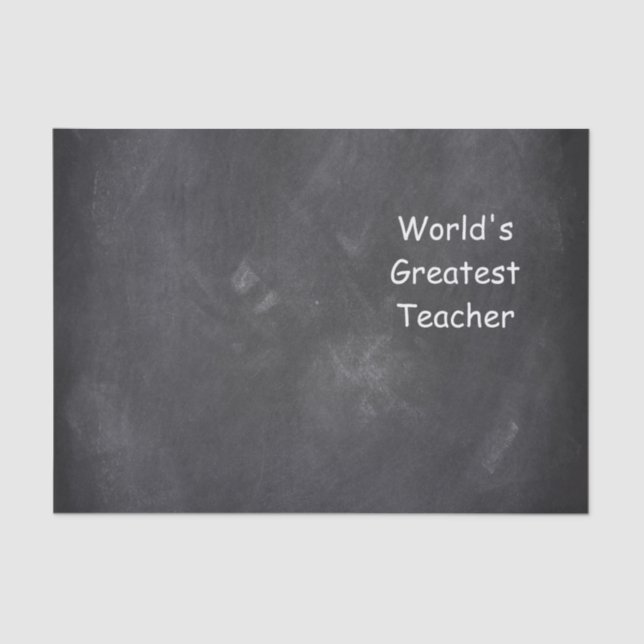 World's Greatest Teacher Chalkboard Design Gift Tissue Paper (Front)