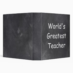 World's Greatest Teacher Chalkboard Gift Idea 3 Ring Binder