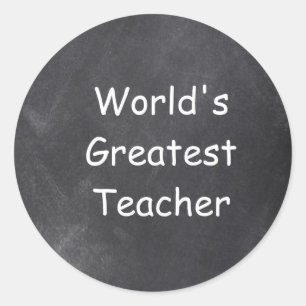 World's Greatest Teacher Chalkboard Gift Idea Classic Round Sticker