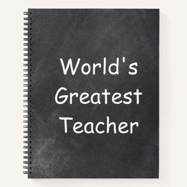 World's Greatest Teacher Chalkboard Gift Idea Notebook (Front)