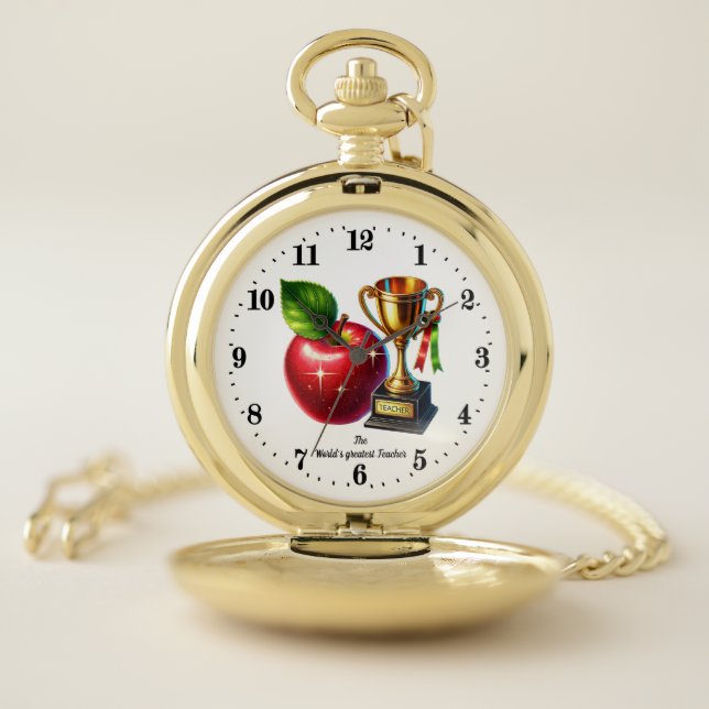 World's greatest Teacher customizable Pocket Watch (Inside)