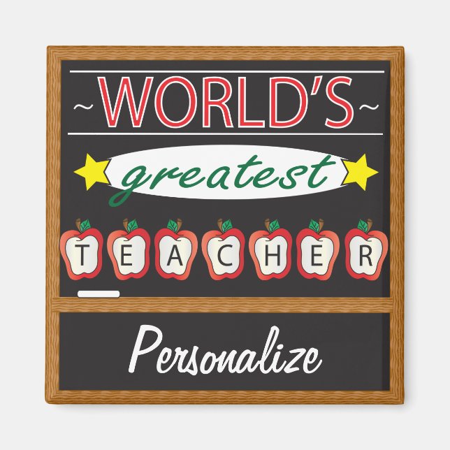 *World's Greatest Teacher | Personalize Magnet (Front)