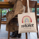 World's Greatest Teacher Rainbow Tote Bag<br><div class="desc">Personalized teacher appreciation tote bag featuring a watercolor boho rainbow,  a red heart,  the cute saying 'the world's greatest teacher',  and their name.</div>