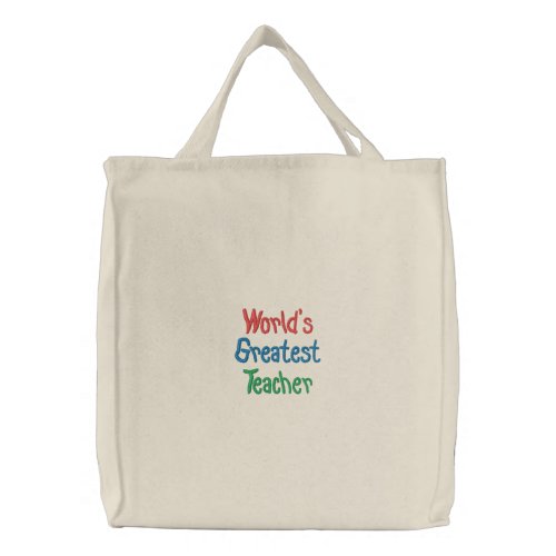 Worlds Greatest Teacher Tote Bag Template