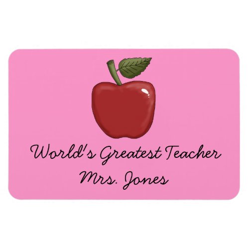 Worlds Greatest Teacher with Apple Premium Magnet