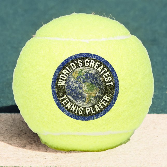 World's Greatest Tennis Player Planet Earth Globe Tennis Balls (world's greatest tennis player earth globe tennis ball)