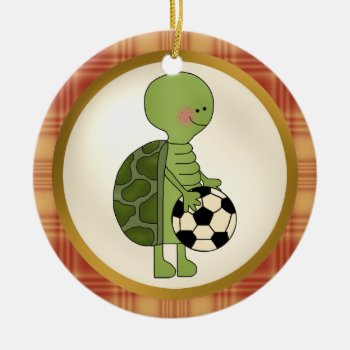 World's Greatest Turtle Soccer Player Ornament by doodlesfunornaments at Zazzle