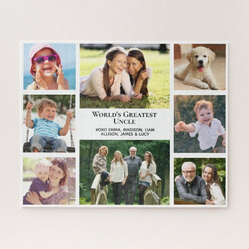 Worlds Greatest Uncle Photo Collage Custom Jigsaw Puzzle