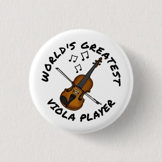World's Greatest Viola Player, Violist Funny Button (Front)
