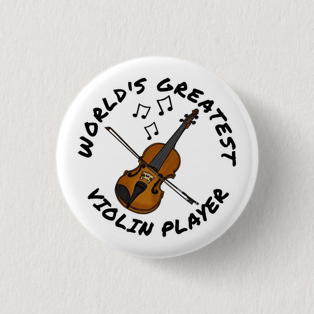 World's Greatest Violin Player, Violinist Funny Button (Front)