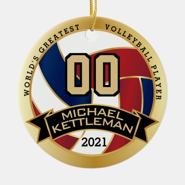 World's Greatest Volleyball Player Ceramic Ornament (Front)