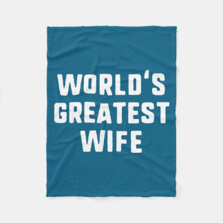 World's Greatest Wife Funny Family Fleece Blanket