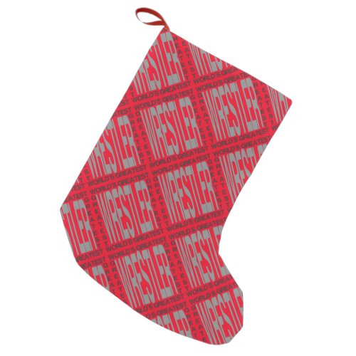 Worlds Greatest Wrestler Small Christmas Stocking