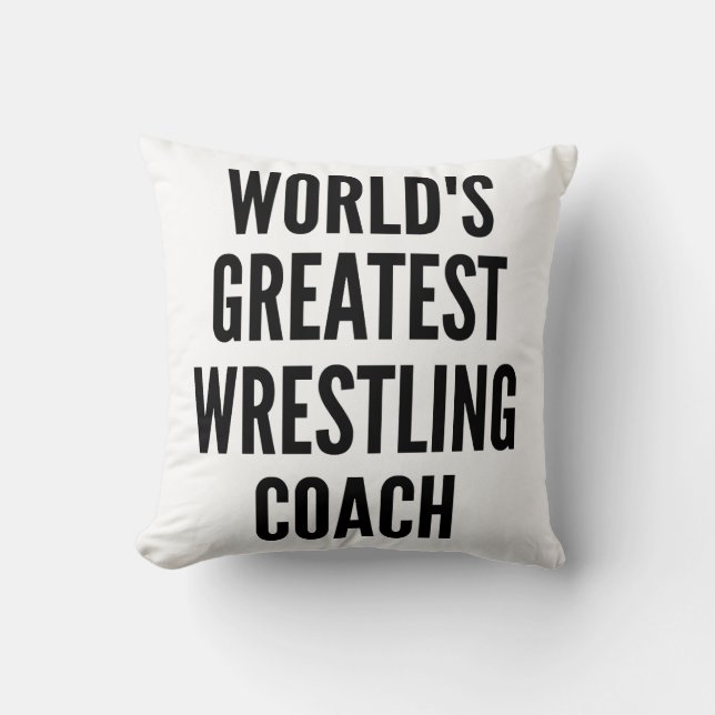 Worlds Greatest Wrestling Coach Throw Pillow (Front)