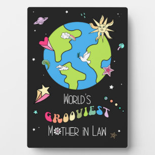 World's Grooviest Mother in Law Quote & 1960s Art Plaque