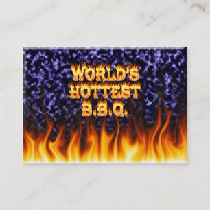 World's hottest BBQ fire and flames blue marble Business Card