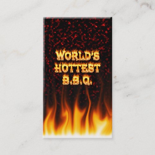 Worlds hottest BBQ fire and flames red marble Business Card