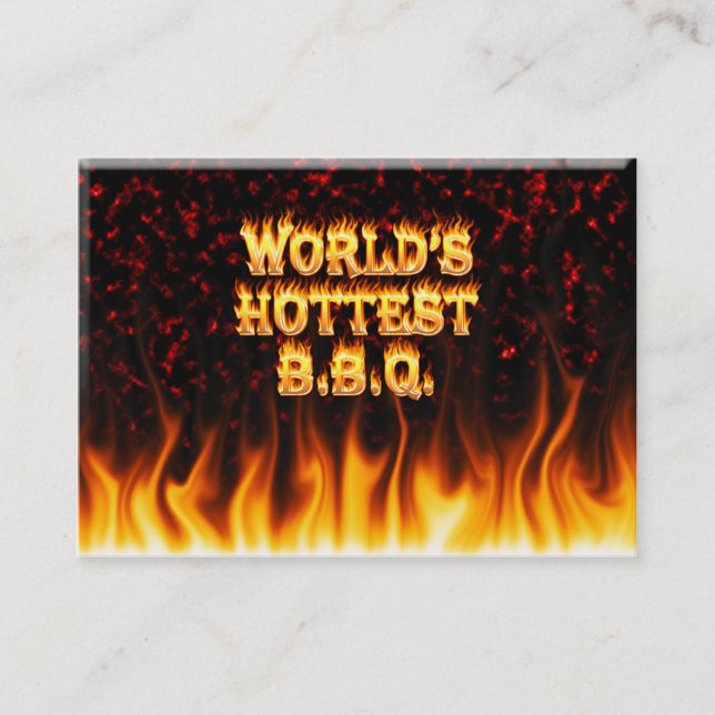 World's hottest BBQ fire and flames red marble. Business Card (Front)