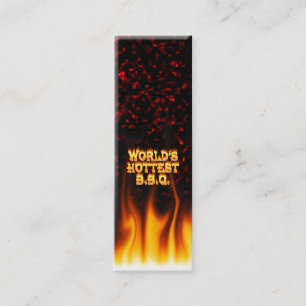 World's hottest BBQ fire and flames red marble. Mini Business Card