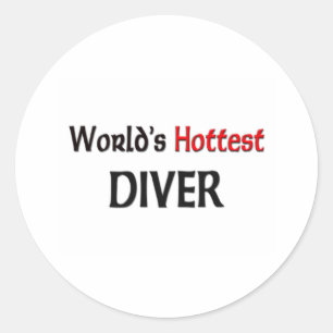 Worlds Hottest Diver Classic Round Sticker