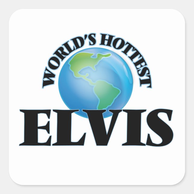 World's Hottest Elvis Square Sticker (Front)
