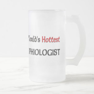 Worlds Hottest Ophiologist Frosted Glass Beer Mug