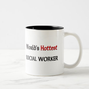 Worlds Hottest Social Worker Two-Tone Coffee Mug