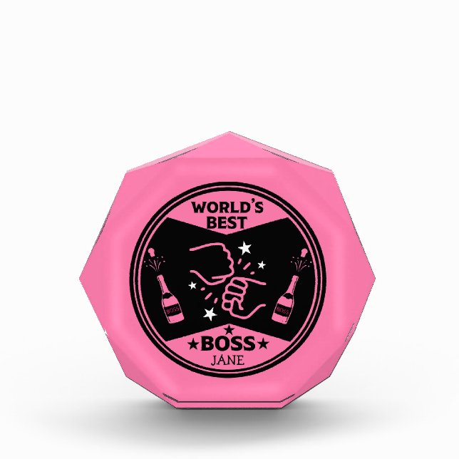 World's lady Greatest Boss Acrylic Award (Front)