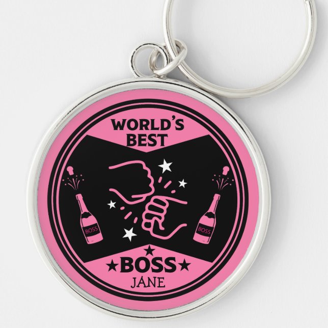World's lady Greatest Boss Keychain (Front)