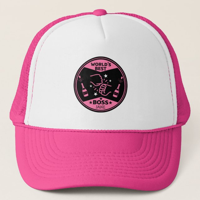 World's lady Greatest Boss Trucker Hat (Front)
