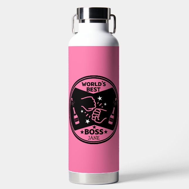 World's lady Greatest Boss Water Bottle (Front)