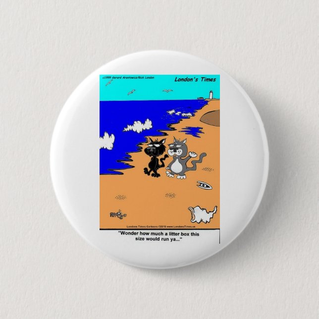 World's Largest Litter Box Funny Gifts & Tees Pinback Button (Front)