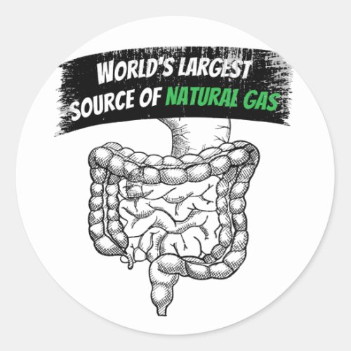 Worlds Largest Source Of Natural Gas Farting Classic Round Sticker