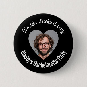 World's Luckiest Guy Bachelorette Party Black Pin