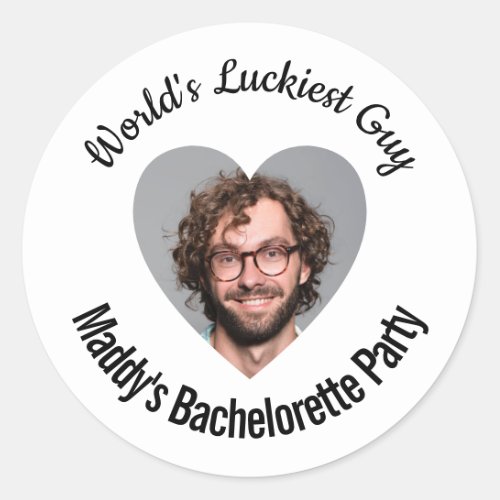 Worlds Luckiest Guy Bachelorette Party  Classic Round Sticker