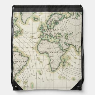 World's magnetic declination drawstring bag