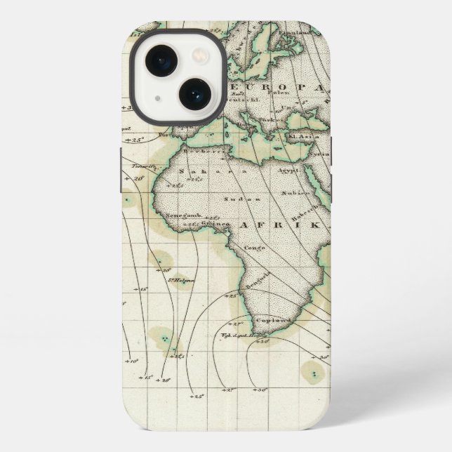 World's magnetic declination iphone case (Back)