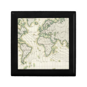 World's magnetic declination jewelry box