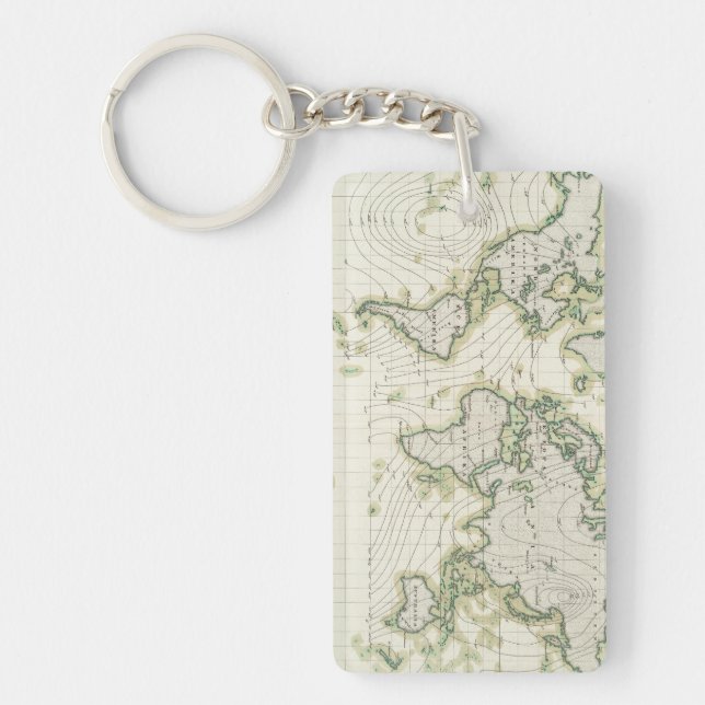 World's magnetic declination keychain (Front)
