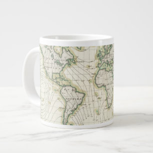 World's magnetic declination large coffee mug