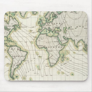 World's magnetic declination mouse pad