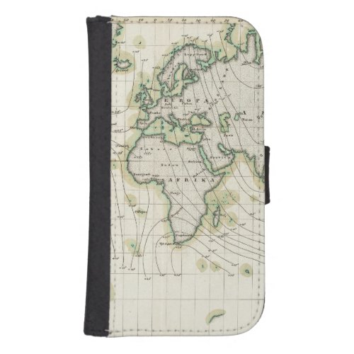 Worlds magnetic declination phone wallet