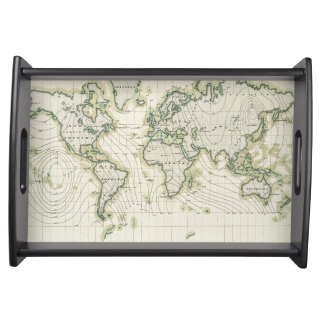 World's magnetic declination serving tray (Front)