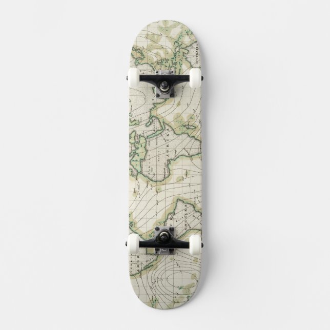 World's magnetic declination skateboard deck (Front)