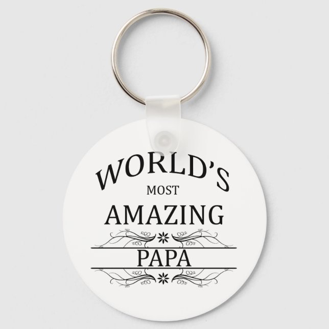 World's Most Amazing Papa Keychain (Front)